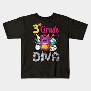 3rd Grade Diva First Day of School Girl Clothes Gift Kids T-Shirt